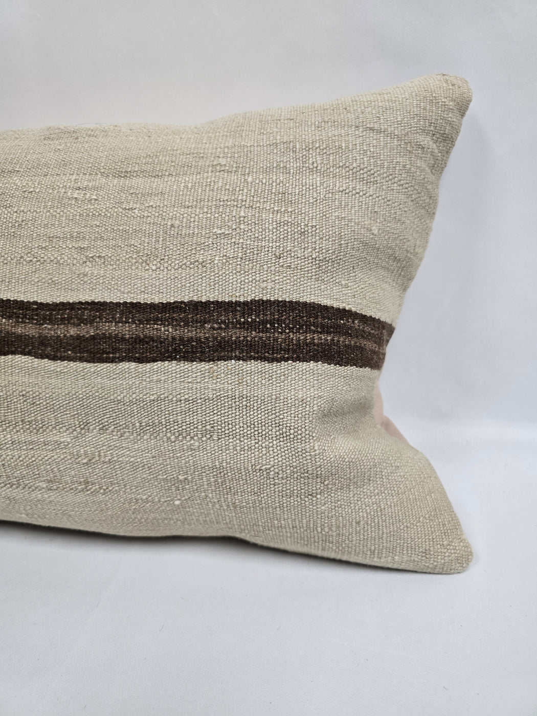 Turkish Hemp Pillow Cushion Natural Cream Brown Pillow Cushion Cover 16" x 24" #9135