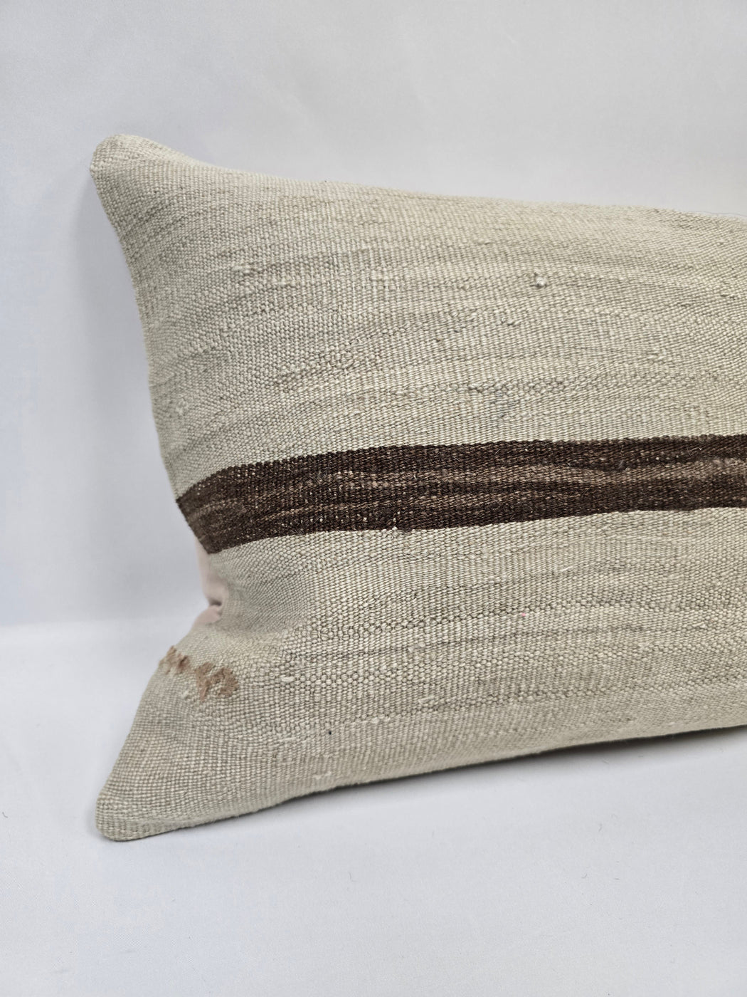 Turkish Hemp Pillow Cushion Natural Cream Brown Pillow Cushion Cover 16" x 24" #9135