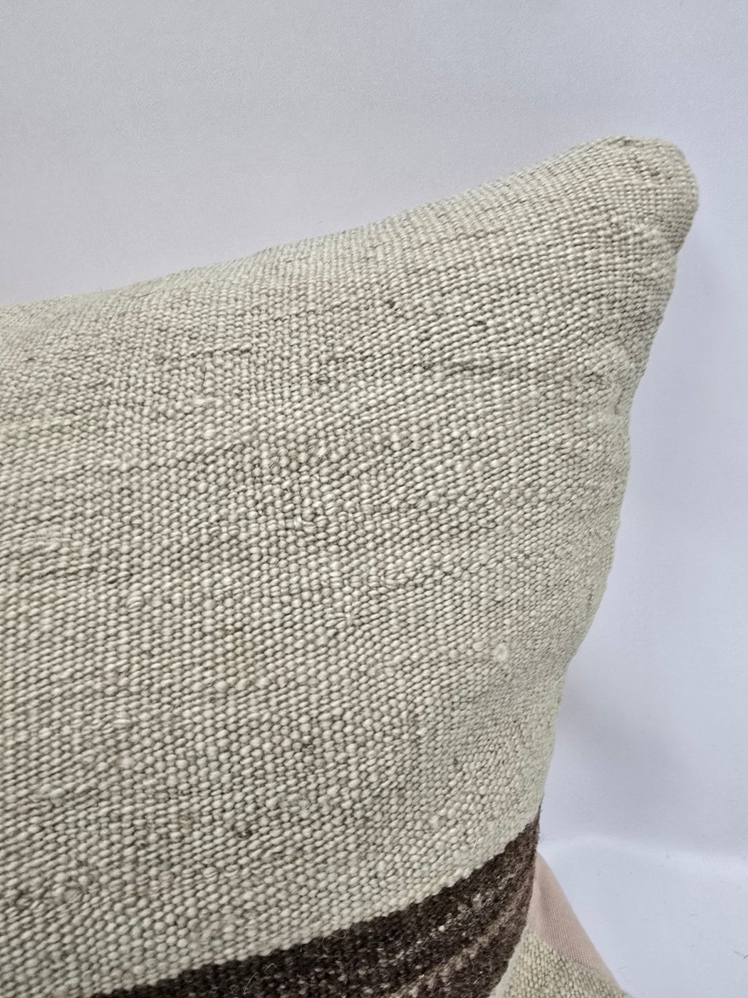 Turkish Hemp Pillow Cushion Natural Cream Brown Pillow Cushion Cover 16" x 24" #9135