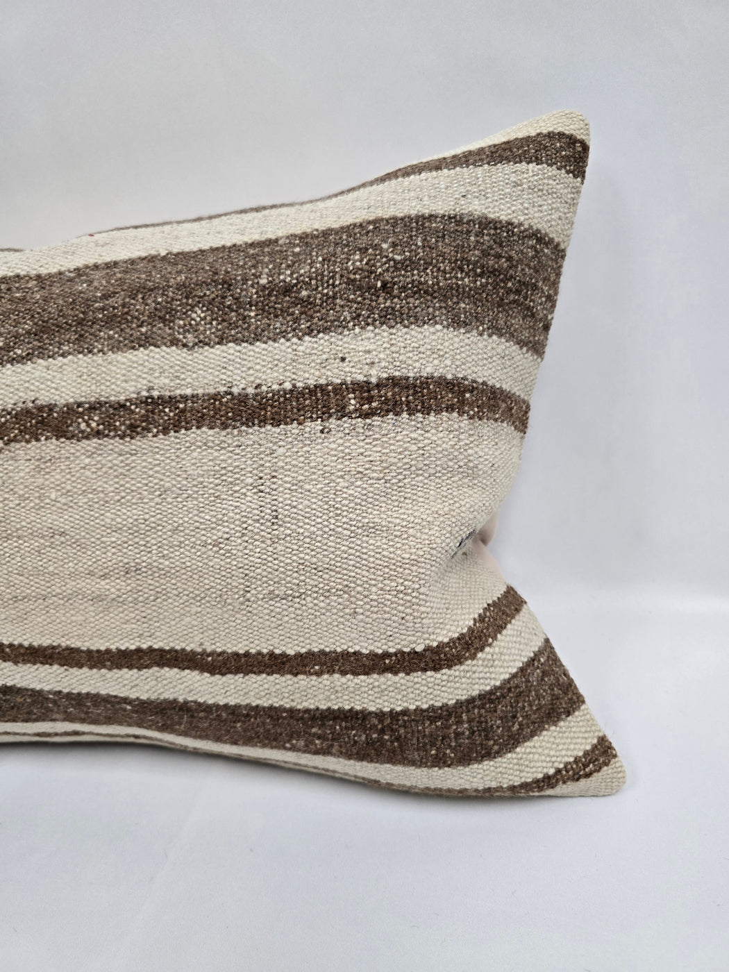 Turkish Hemp Pillow Cushion Natural Cream Brown Pillow Cushion Cover 16" x 24" #9134