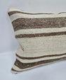 Turkish Hemp Pillow Cushion Natural Cream Brown Pillow Cushion Cover 16" x 24" #9134