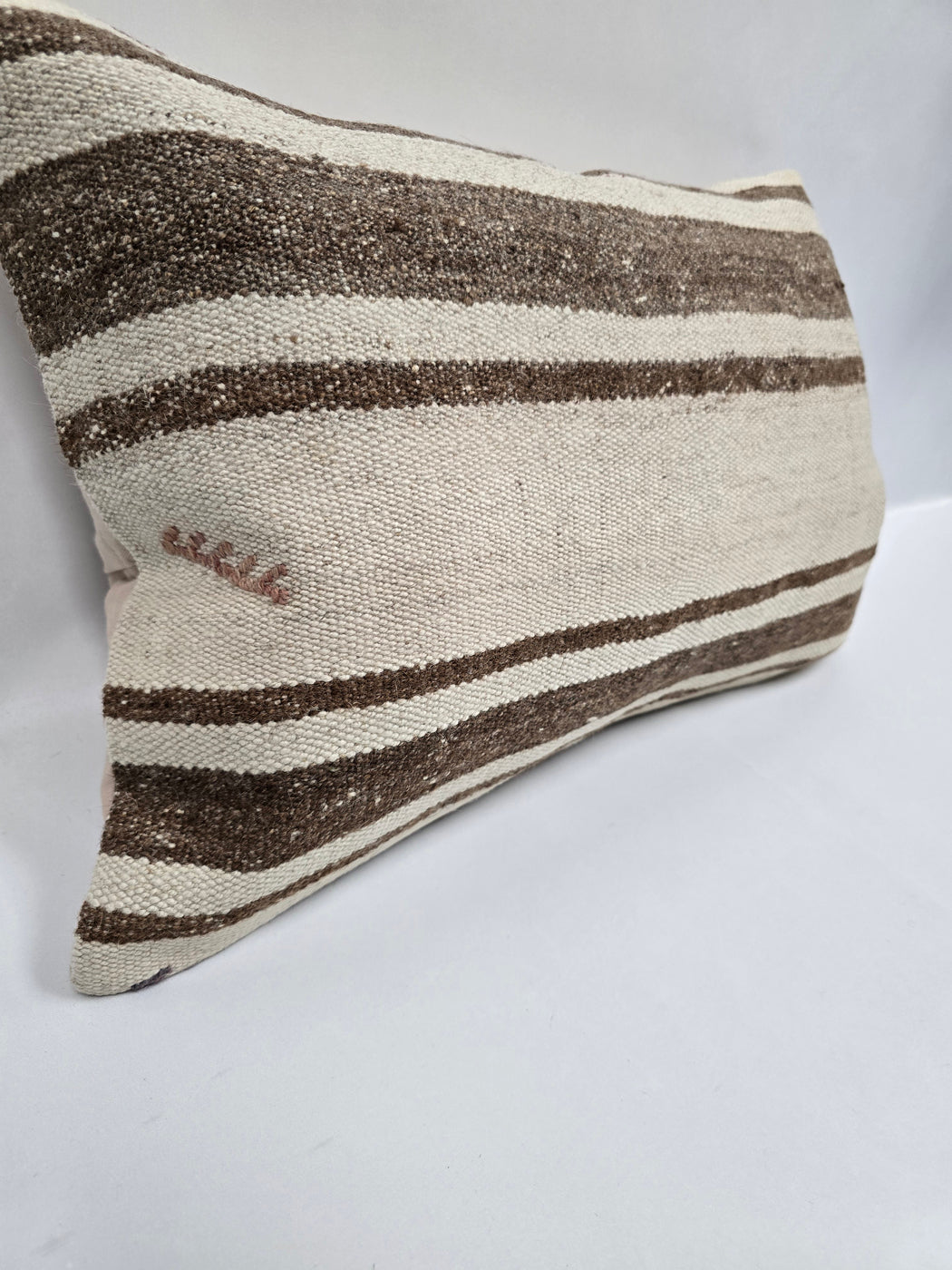 Turkish Hemp Pillow Cushion Natural Cream Brown Pillow Cushion Cover 16" x 24" #9134