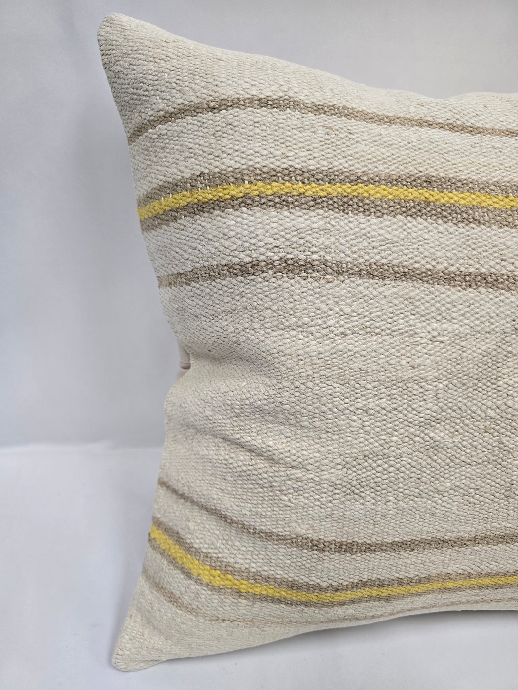 Turkish Hemp Pillow Cushion Natural Cream Yellow Pillow Cushion Cover 24" x 24" #9343
