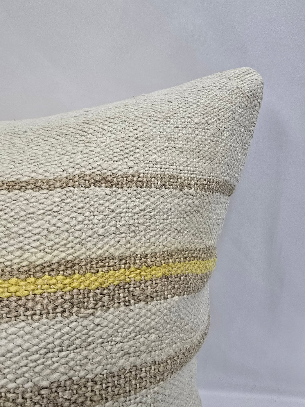 Turkish Hemp Pillow Cushion Natural Cream Yellow Pillow Cushion Cover 24" x 24" #9343
