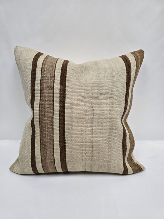 Turkish Hemp Pillow Cushion Natural Cream Brown Pillow Cushion Cover 24" x 24" #9346