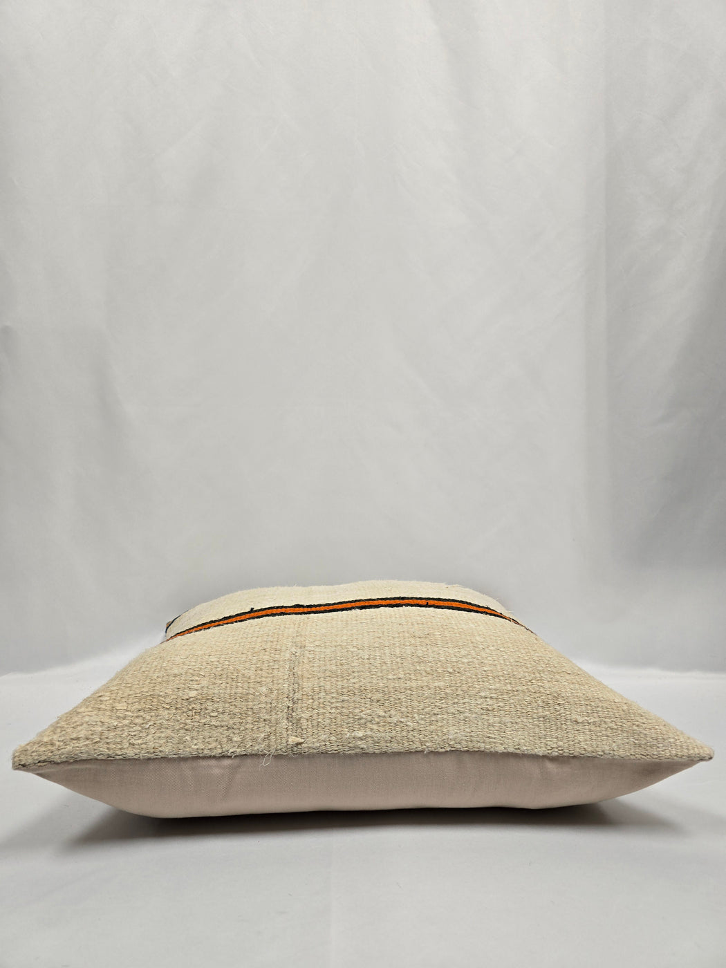 Turkish Hemp Pillow Cushion Natural Cream Black Orange Pillow Cushion Cover 24" x 24" #9347