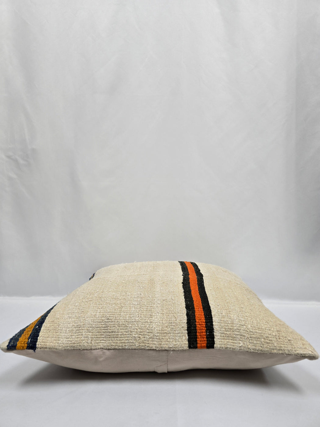 Turkish Hemp Pillow Cushion Natural Cream Black Orange Pillow Cushion Cover 24" x 24" #9347
