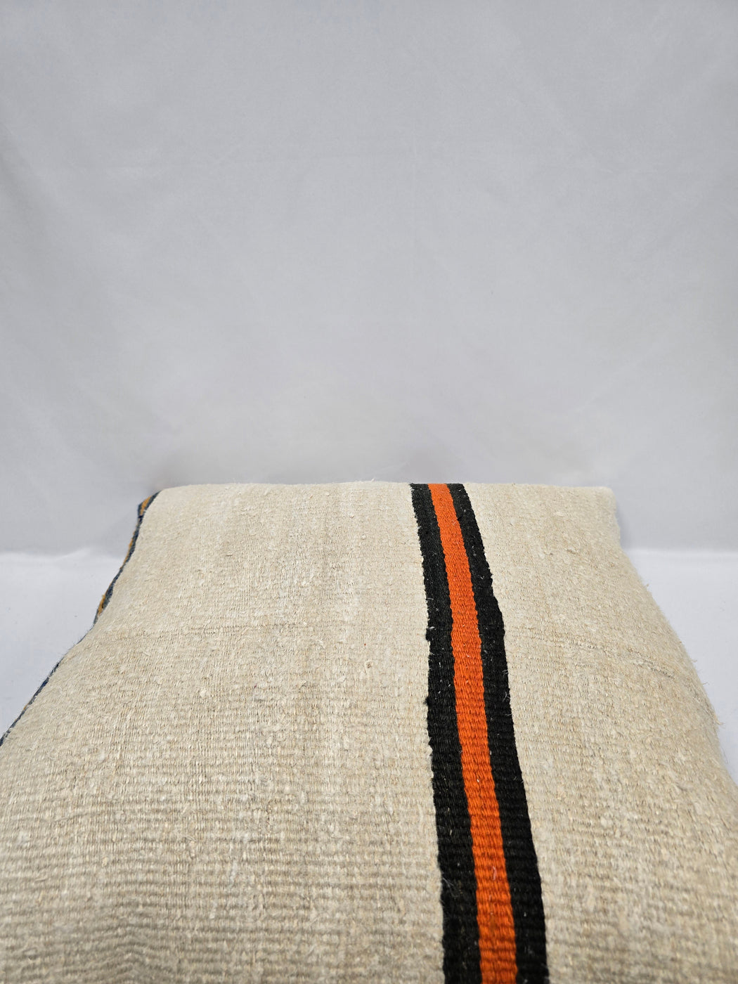 Turkish Hemp Pillow Cushion Natural Cream Black Orange Pillow Cushion Cover 24" x 24" #9347