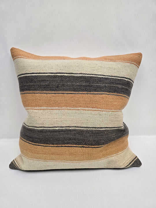 Turkish Hemp Pillow Cushion Natural Cream Brown Pillow Cushion Cover 24" x 24" #9345