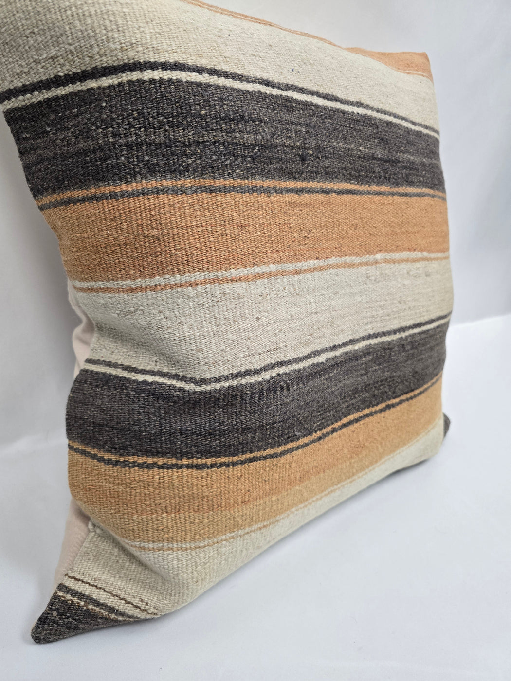 Turkish Hemp Pillow Cushion Natural Cream Brown Pillow Cushion Cover 24" x 24" #9345