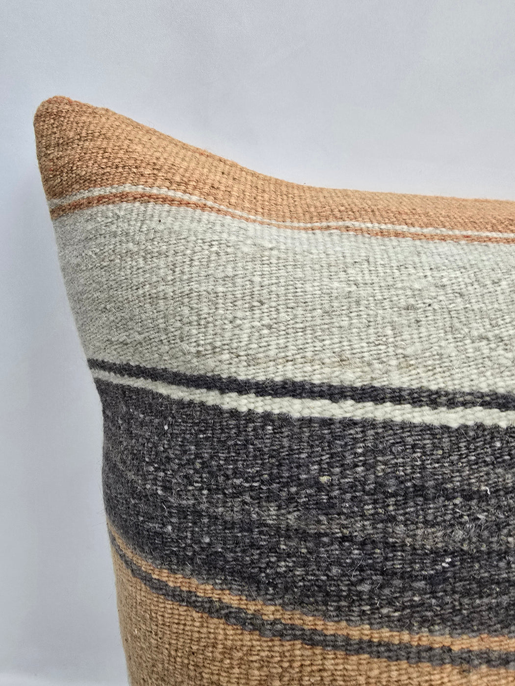 Turkish Hemp Pillow Cushion Natural Cream Brown Pillow Cushion Cover 24" x 24" #9345