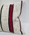 Turkish Hemp Pillow Cushion Natural Cream Black Red Pillow Cushion Cover 24" x 24" #9341