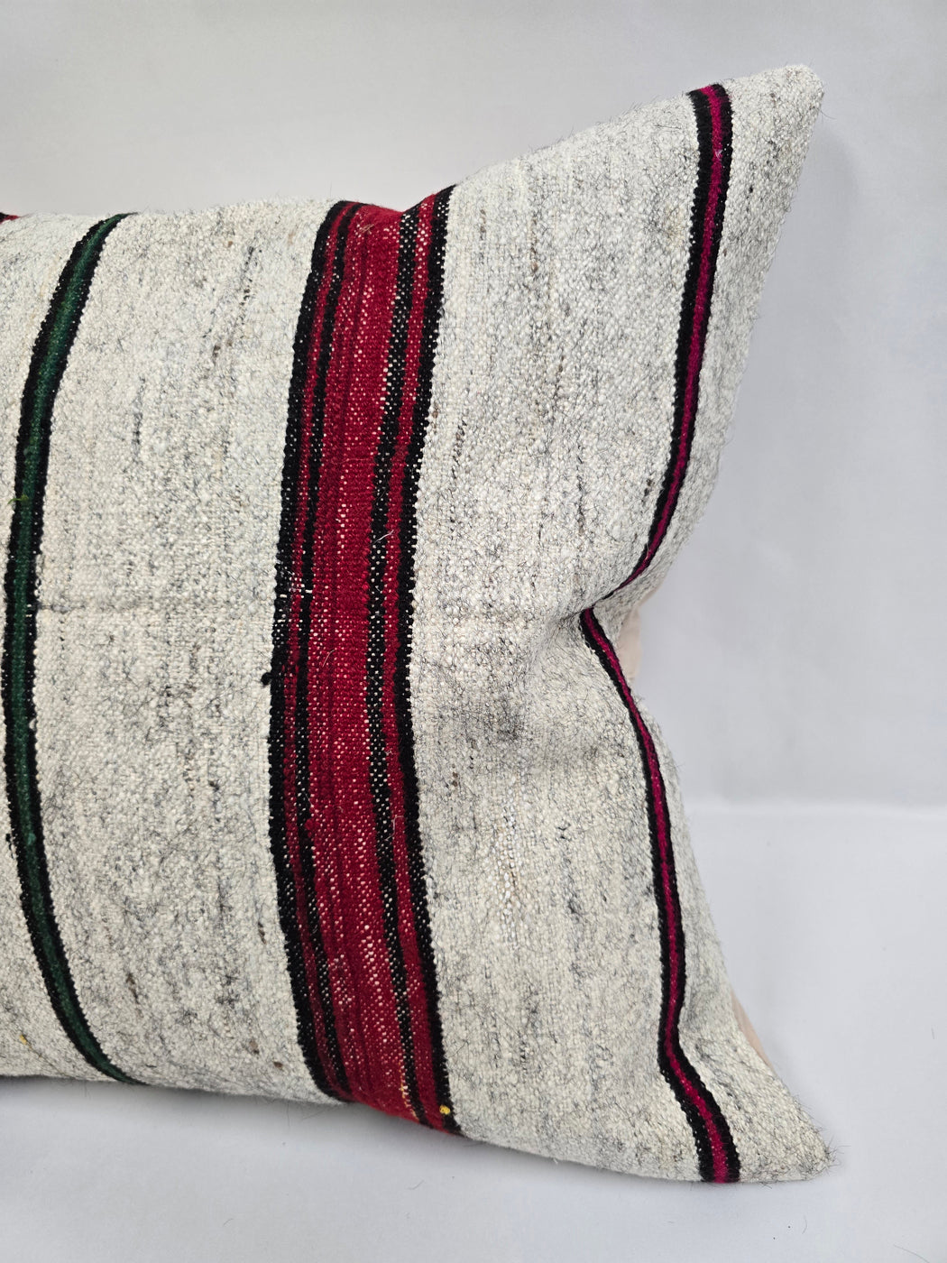 Turkish Hemp Pillow Cushion Natural Cream Black Red Pillow Cushion Cover 24" x 24" #9341