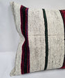 Turkish Hemp Pillow Cushion Natural Cream Black Red Pillow Cushion Cover 24" x 24" #9341
