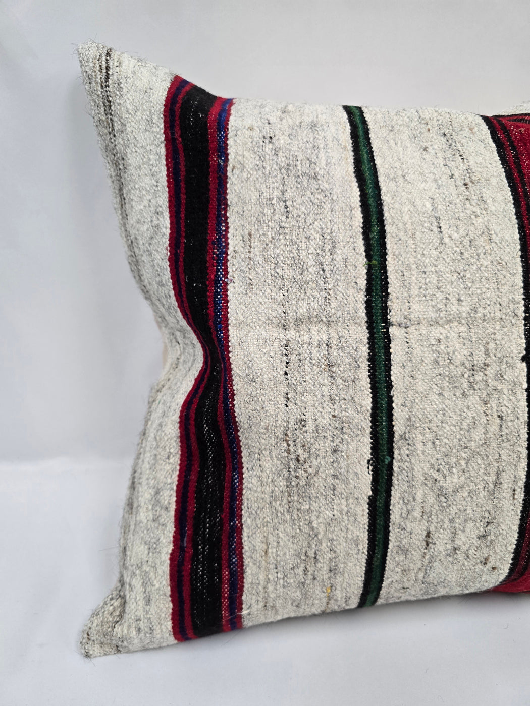 Turkish Hemp Pillow Cushion Natural Cream Black Red Pillow Cushion Cover 24" x 24" #9341