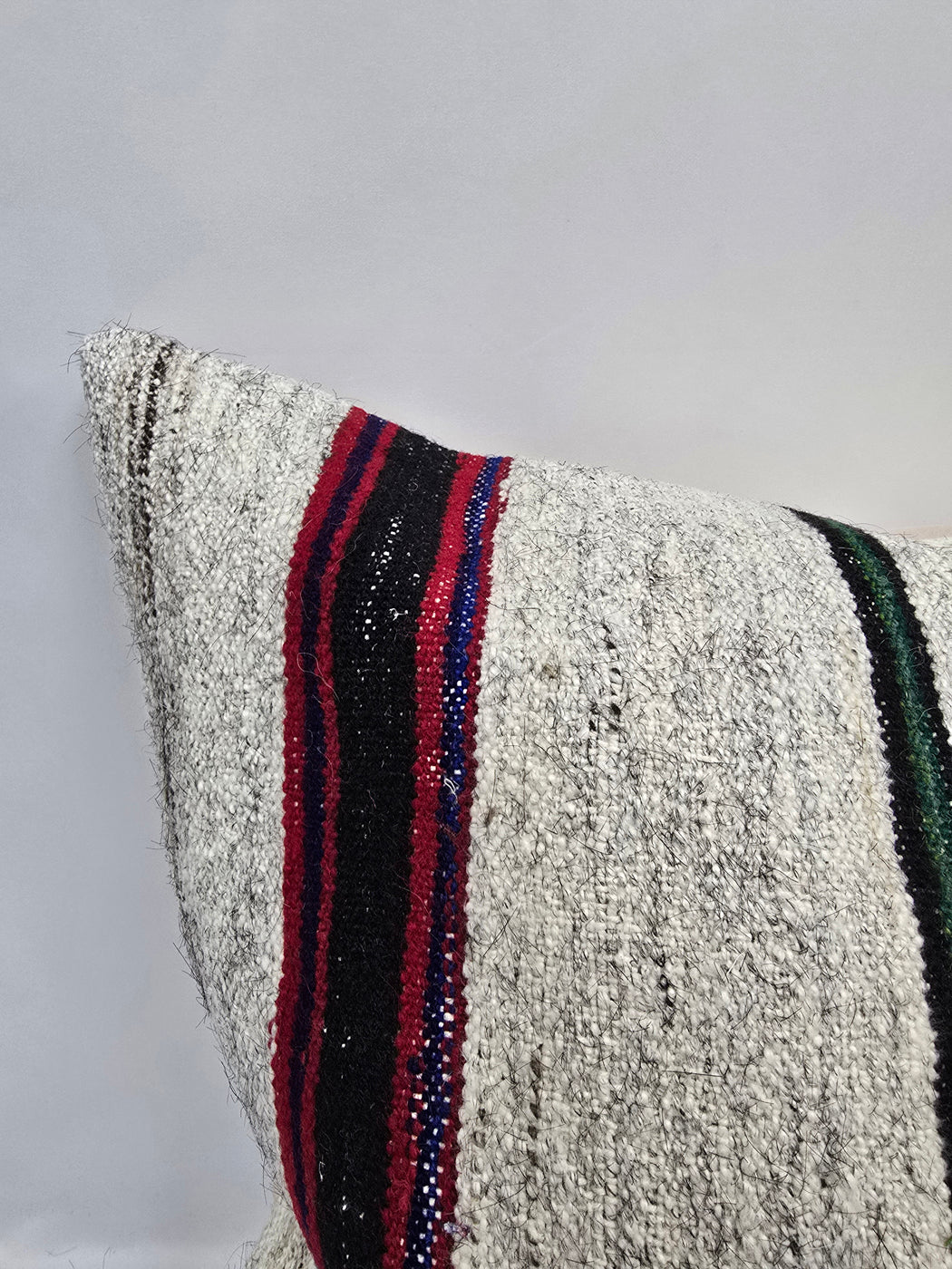 Turkish Hemp Pillow Cushion Natural Cream Black Red Pillow Cushion Cover 24" x 24" #9341