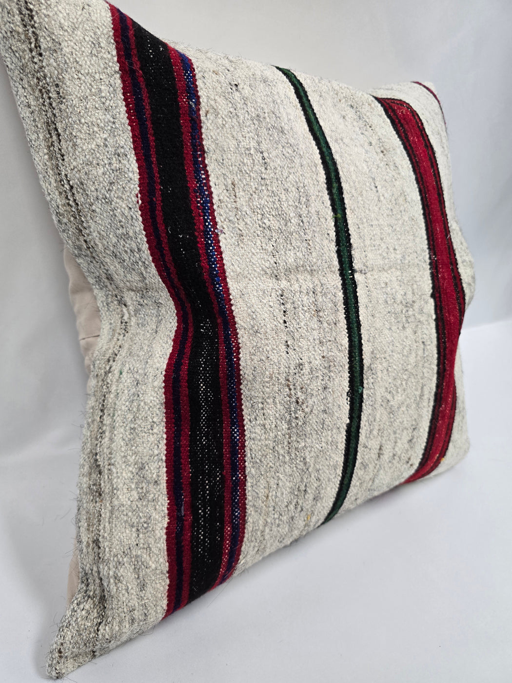 Turkish Hemp Pillow Cushion Natural Cream Black Red Pillow Cushion Cover 24" x 24" #9341