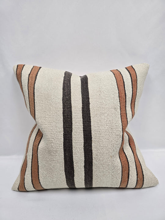 Turkish Hemp Pillow Cushion Natural Cream Brown Pillow Cushion Cover 24" x 24" #9340