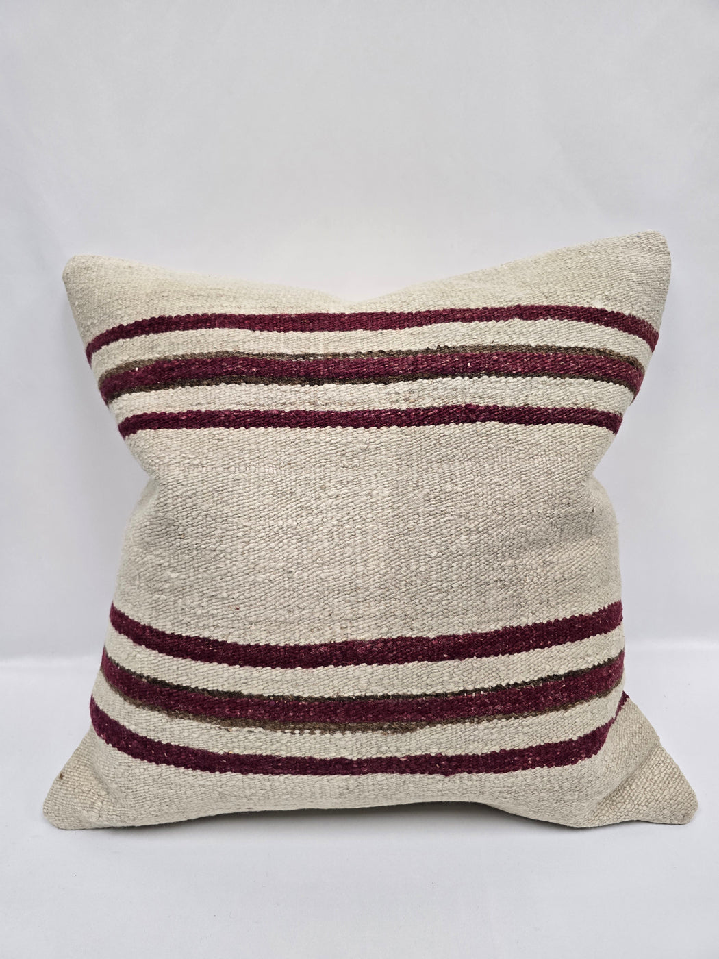 Turkish Hemp Pillow Cushion Natural Cream Brown Pillow Cushion Cover 24" x 24" #9339