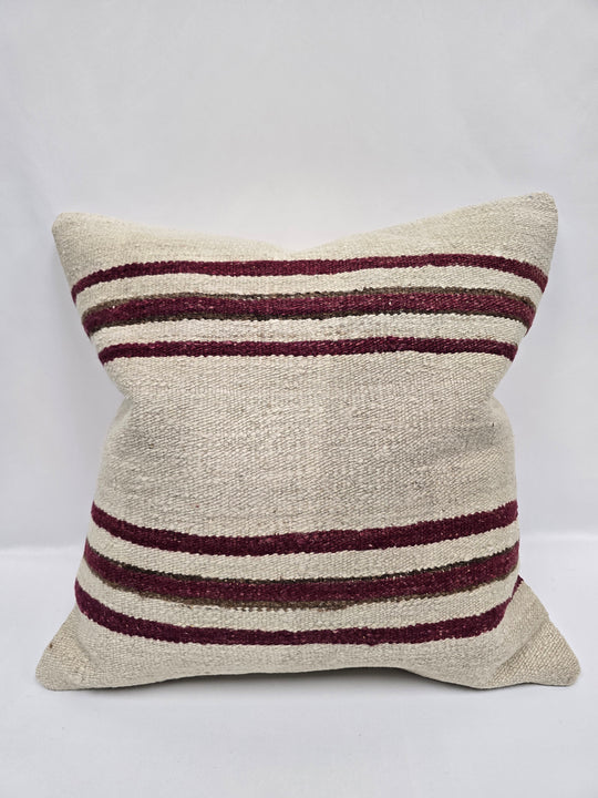 Turkish Hemp Pillow Cushion Natural Cream Brown Pillow Cushion Cover 24" x 24" #9339