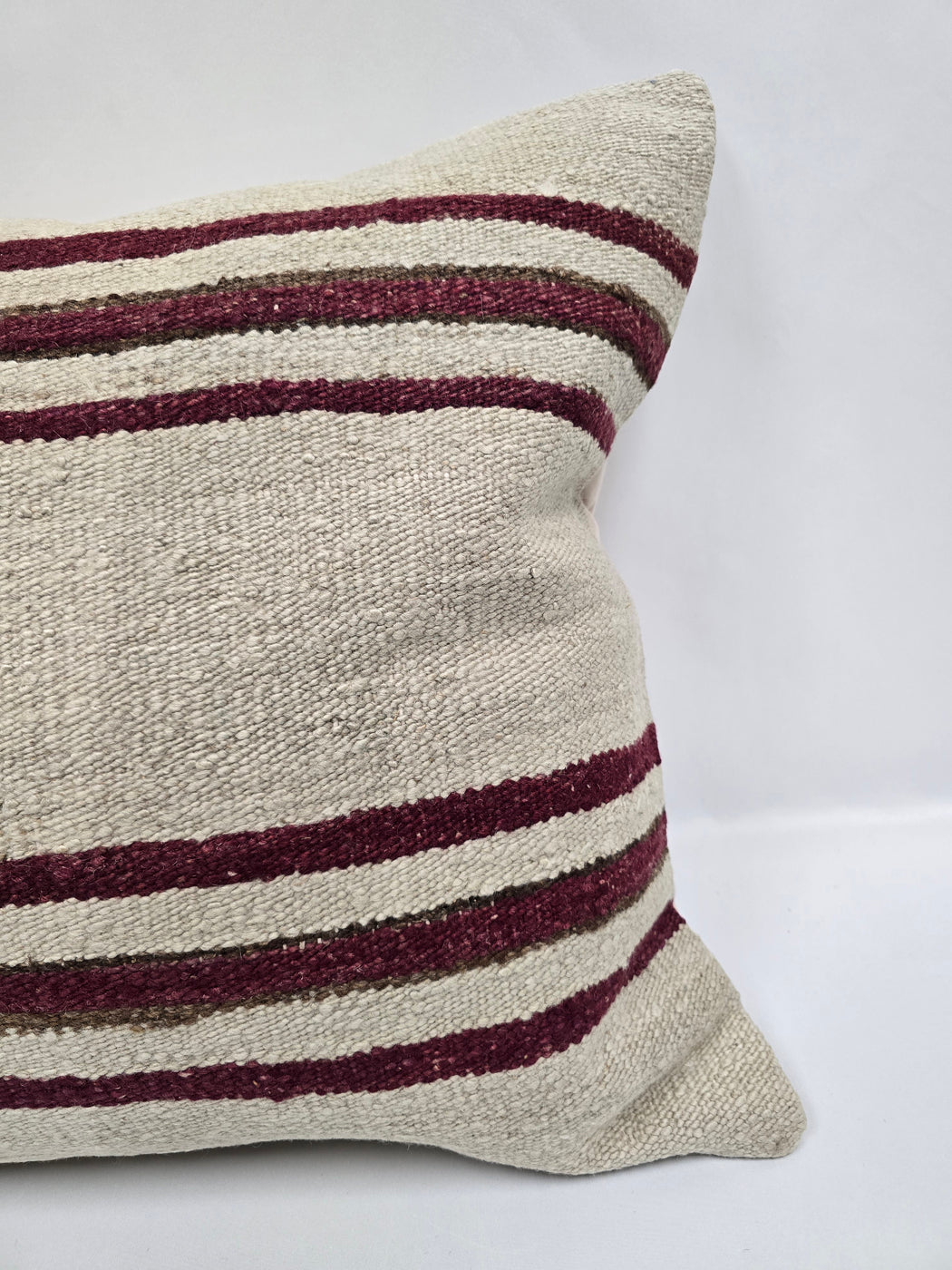 Turkish Hemp Pillow Cushion Natural Cream Brown Pillow Cushion Cover 24" x 24" #9339