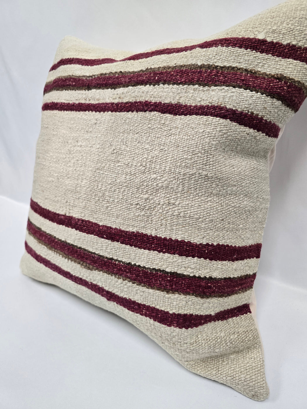 Turkish Hemp Pillow Cushion Natural Cream Brown Pillow Cushion Cover 24" x 24" #9339