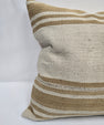 Turkish Hemp Pillow Cushion Natural Cream Brown Pillow Cushion Cover 24" x 24" #9335