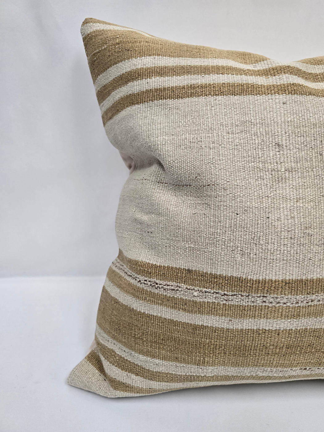 Turkish Hemp Pillow Cushion Natural Cream Brown Pillow Cushion Cover 24" x 24" #9335