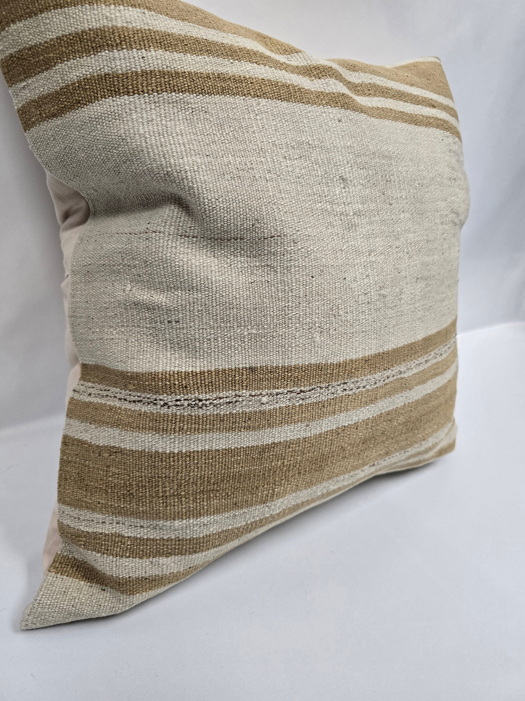 Turkish Hemp Pillow Cushion Natural Cream Brown Pillow Cushion Cover 24" x 24" #9335