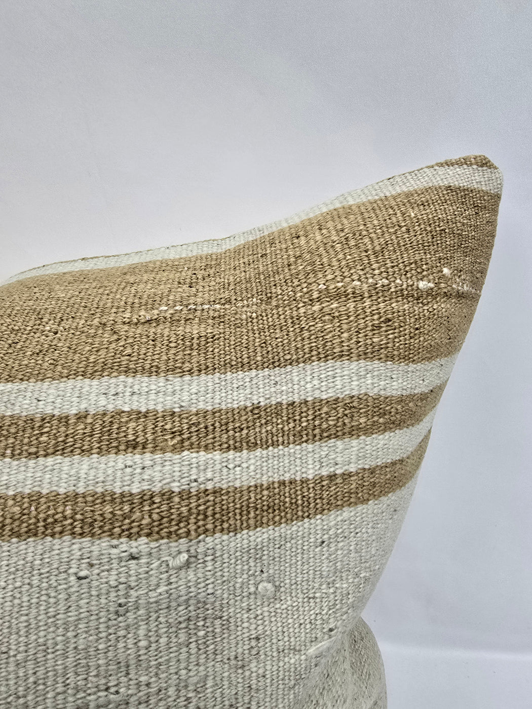 Turkish Hemp Pillow Cushion Natural Cream Brown Pillow Cushion Cover 24" x 24" #9335
