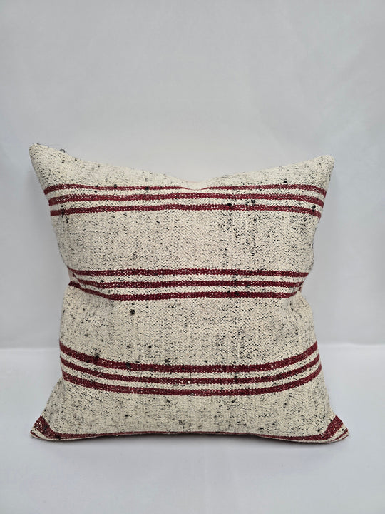 Turkish Hemp Pillow Cushion Natural Cream Brown Pillow Cushion Cover 24" x 24" #9334