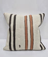 Turkish Hemp Pillow Cushion Natural Cream Brown Black Pillow Cushion Cover 24" x 24" #9333