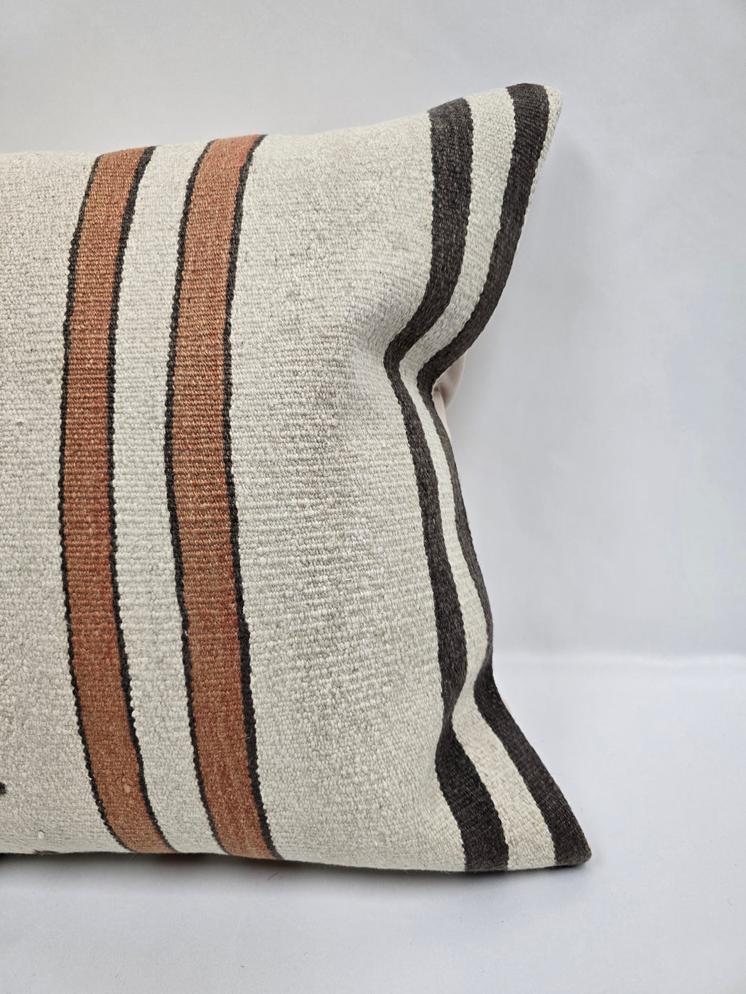 Turkish Hemp Pillow Cushion Natural Cream Brown Black Pillow Cushion Cover 24" x 24" #9333
