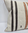 Turkish Hemp Pillow Cushion Natural Cream Brown Black Pillow Cushion Cover 24" x 24" #9333
