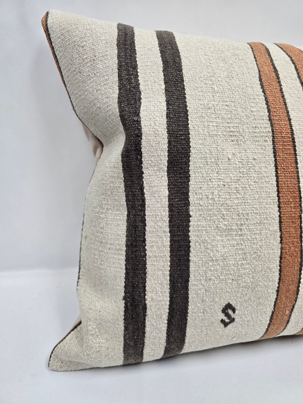 Turkish Hemp Pillow Cushion Natural Cream Brown Black Pillow Cushion Cover 24" x 24" #9333