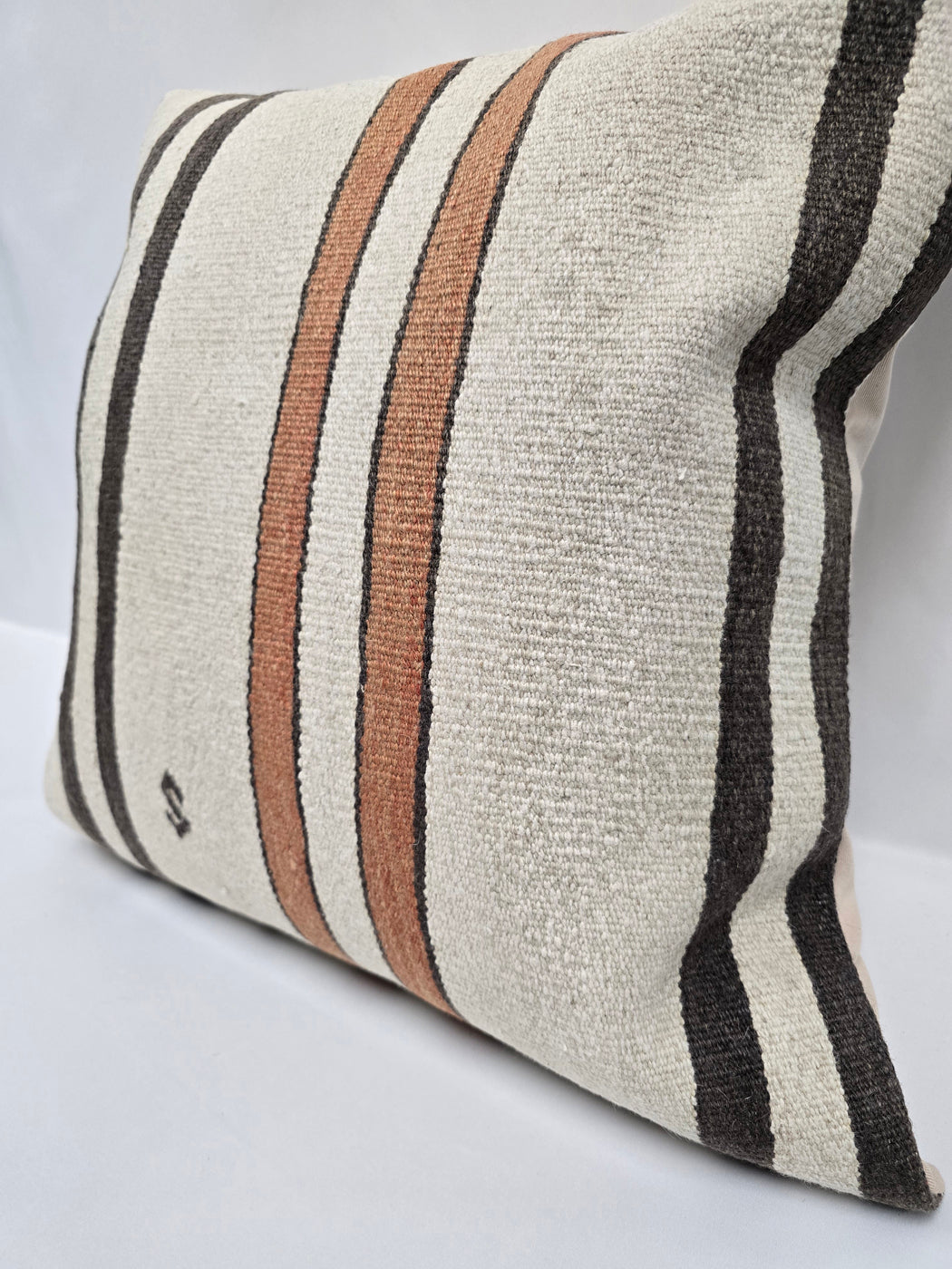 Turkish Hemp Pillow Cushion Natural Cream Brown Black Pillow Cushion Cover 24" x 24" #9333