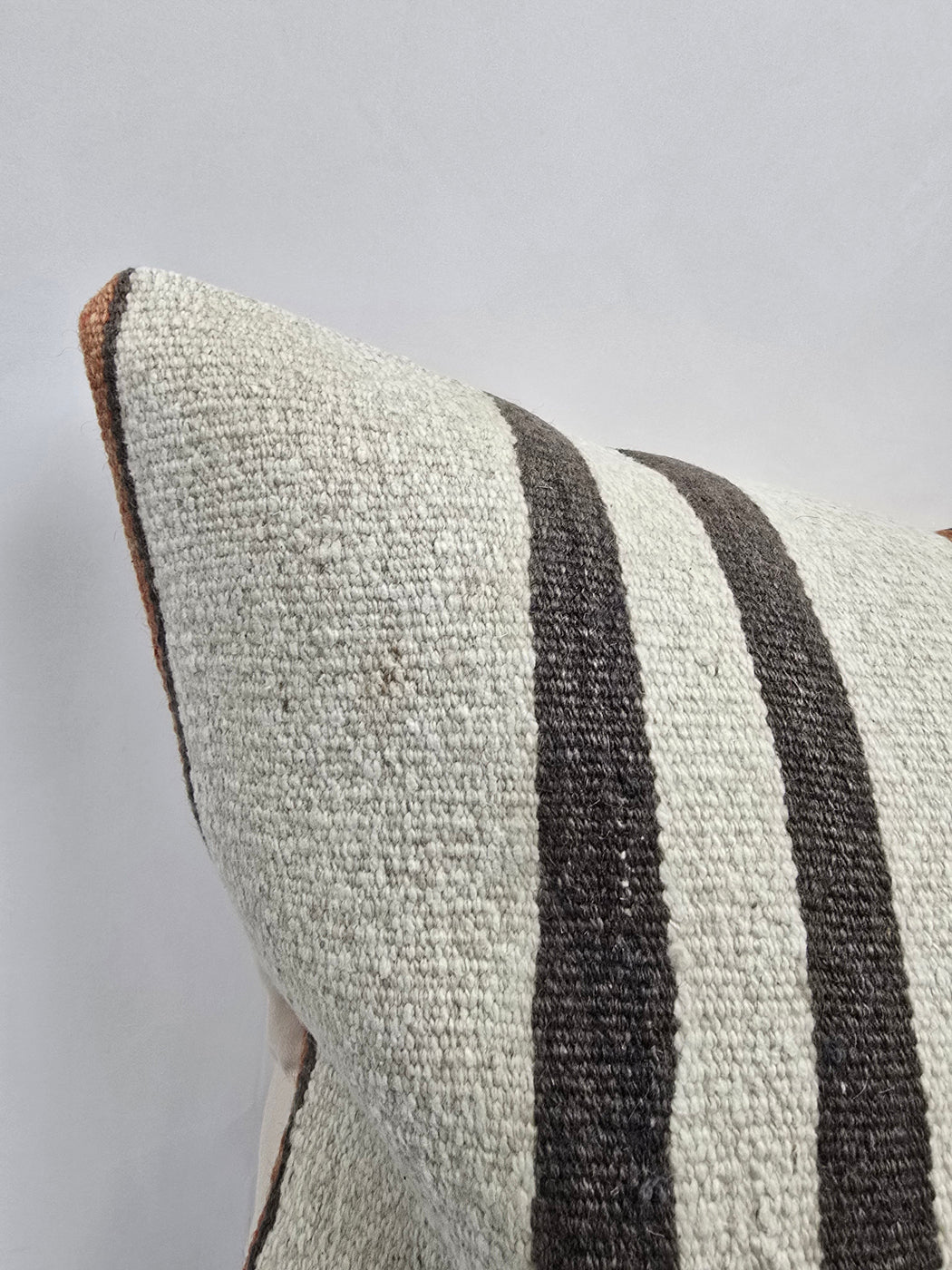 Turkish Hemp Pillow Cushion Natural Cream Brown Black Pillow Cushion Cover 24" x 24" #9333