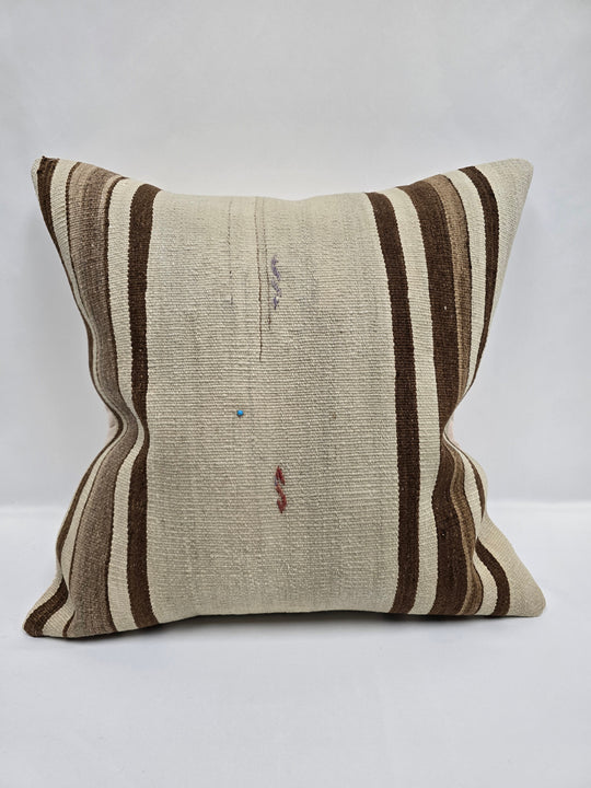 Turkish Hemp Pillow Cushion Natural Cream Brown Pillow Cushion Cover 24" x 24" #9332