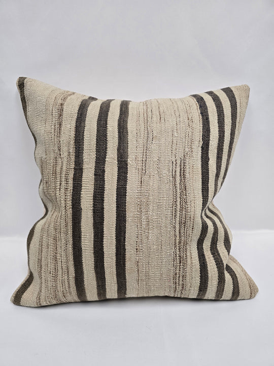 Turkish Hemp Pillow Cushion Natural Cream Brown Pillow Cushion Cover 24" x 24" #9331