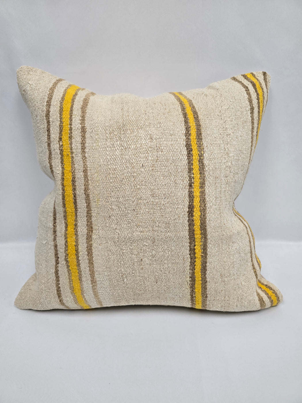 Turkish Hemp Pillow Cushion Natural Cream Yellow Pillow Cushion Cover 24" x 24" #9330