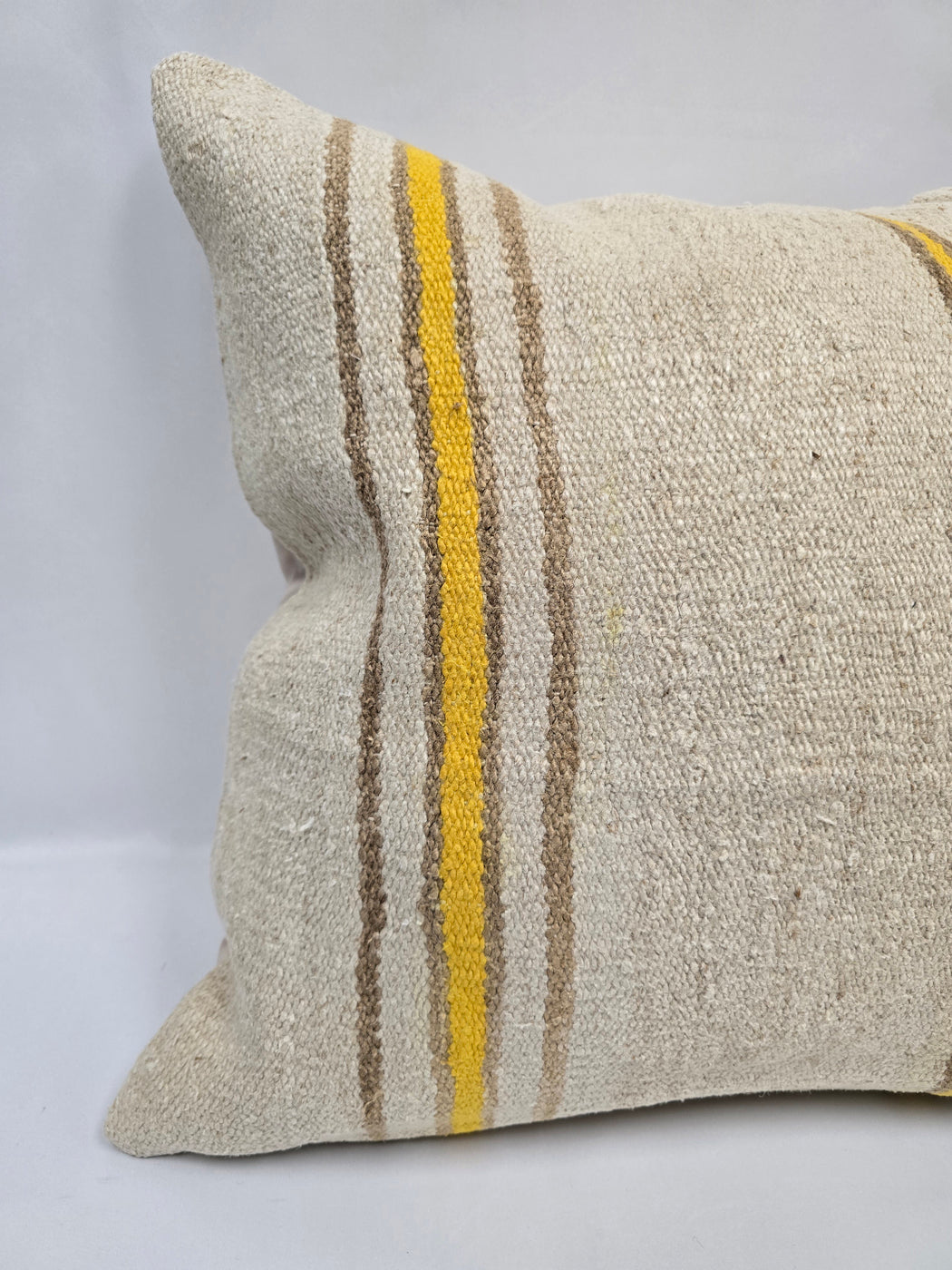 Turkish Hemp Pillow Cushion Natural Cream Yellow Pillow Cushion Cover 24" x 24" #9330