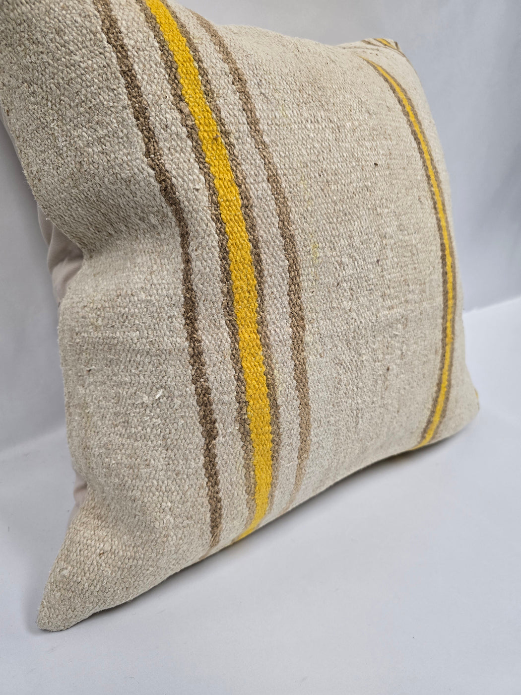 Turkish Hemp Pillow Cushion Natural Cream Yellow Pillow Cushion Cover 24" x 24" #9330