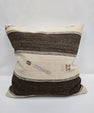Turkish Hemp Pillow Cushion Natural Cream Brown Pillow Cushion Cover 24" x 24" #9329