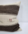 Turkish Hemp Pillow Cushion Natural Cream Brown Pillow Cushion Cover 24" x 24" #9329