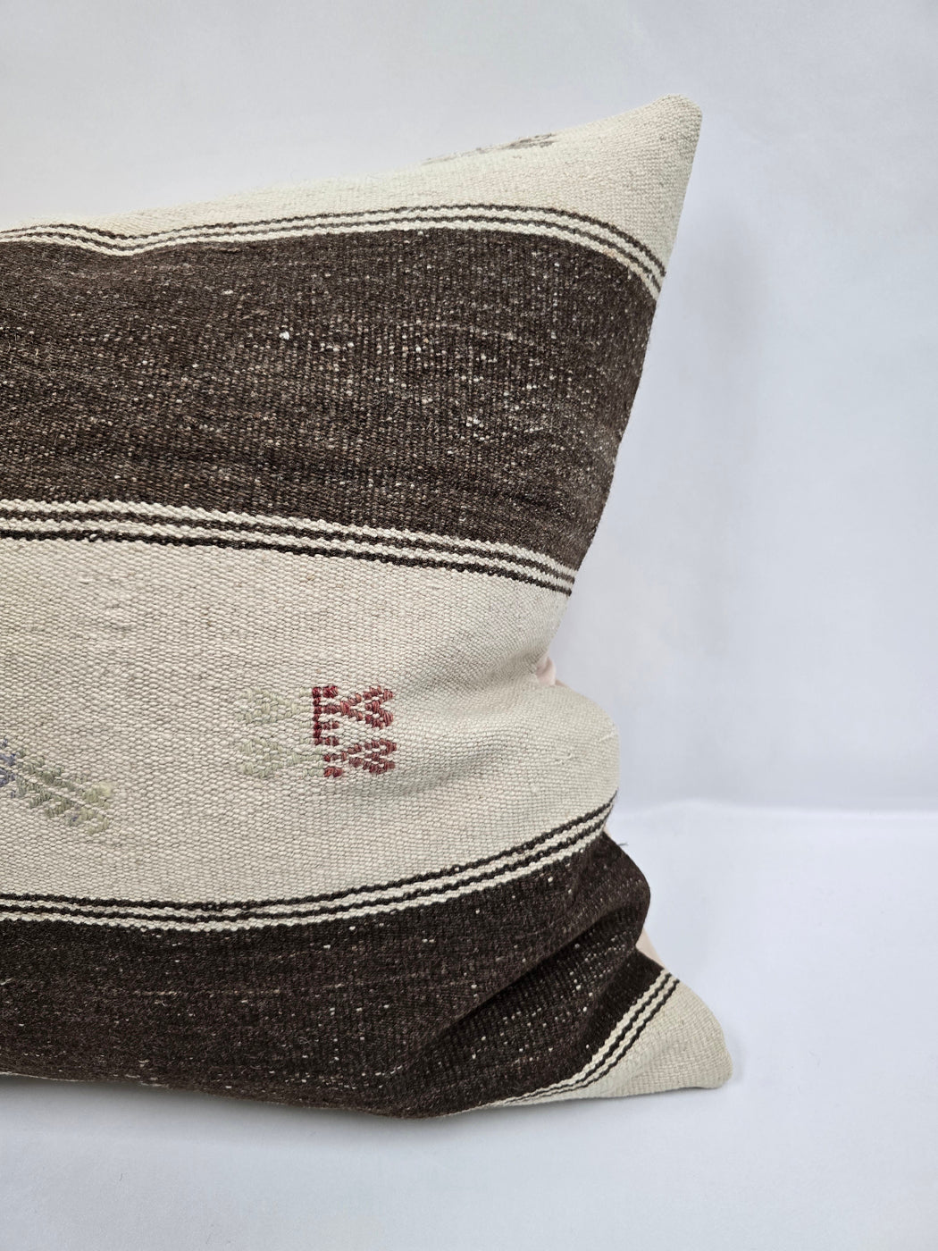 Turkish Hemp Pillow Cushion Natural Cream Brown Pillow Cushion Cover 24" x 24" #9329