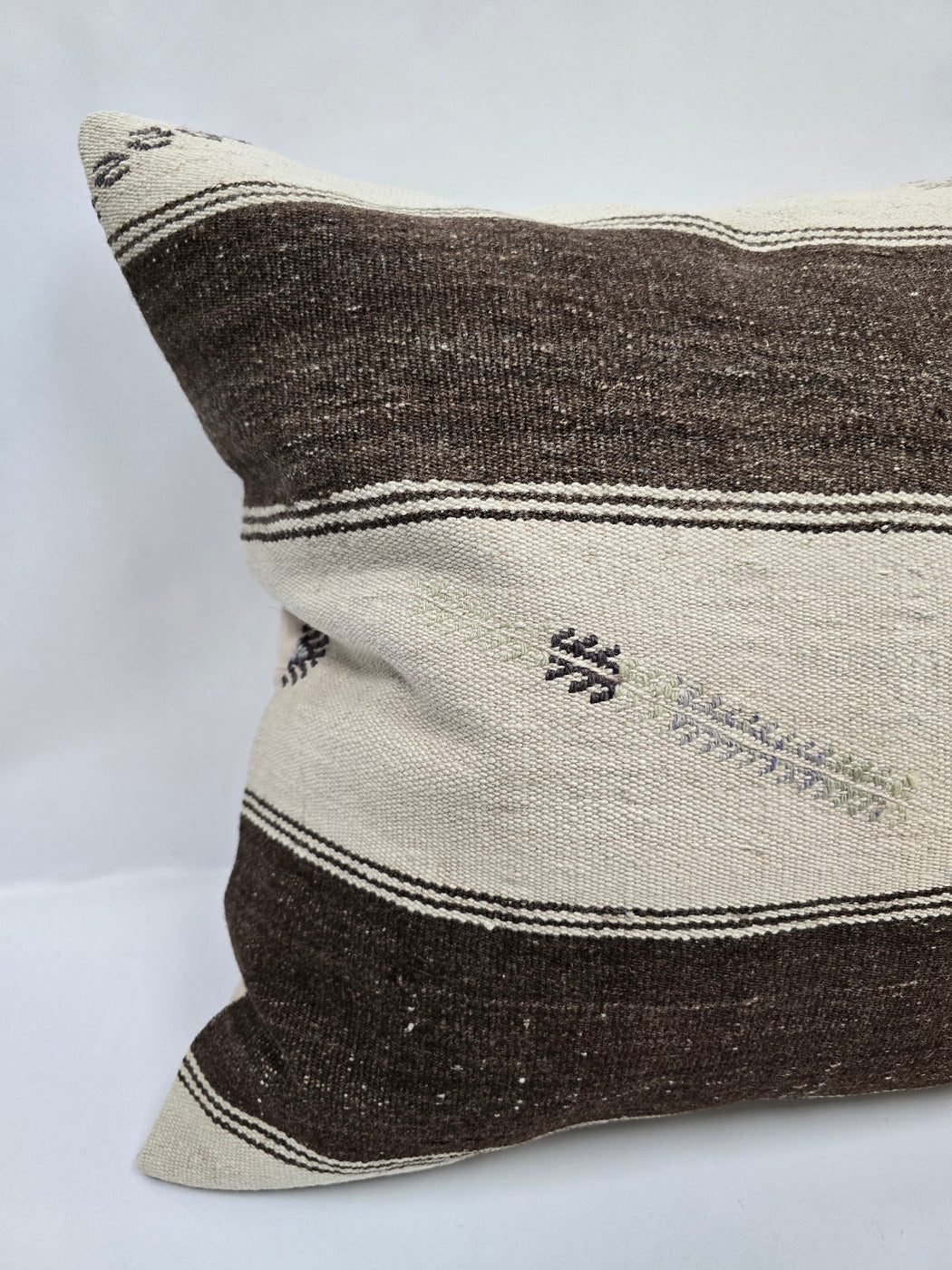 Turkish Hemp Pillow Cushion Natural Cream Brown Pillow Cushion Cover 24" x 24" #9329