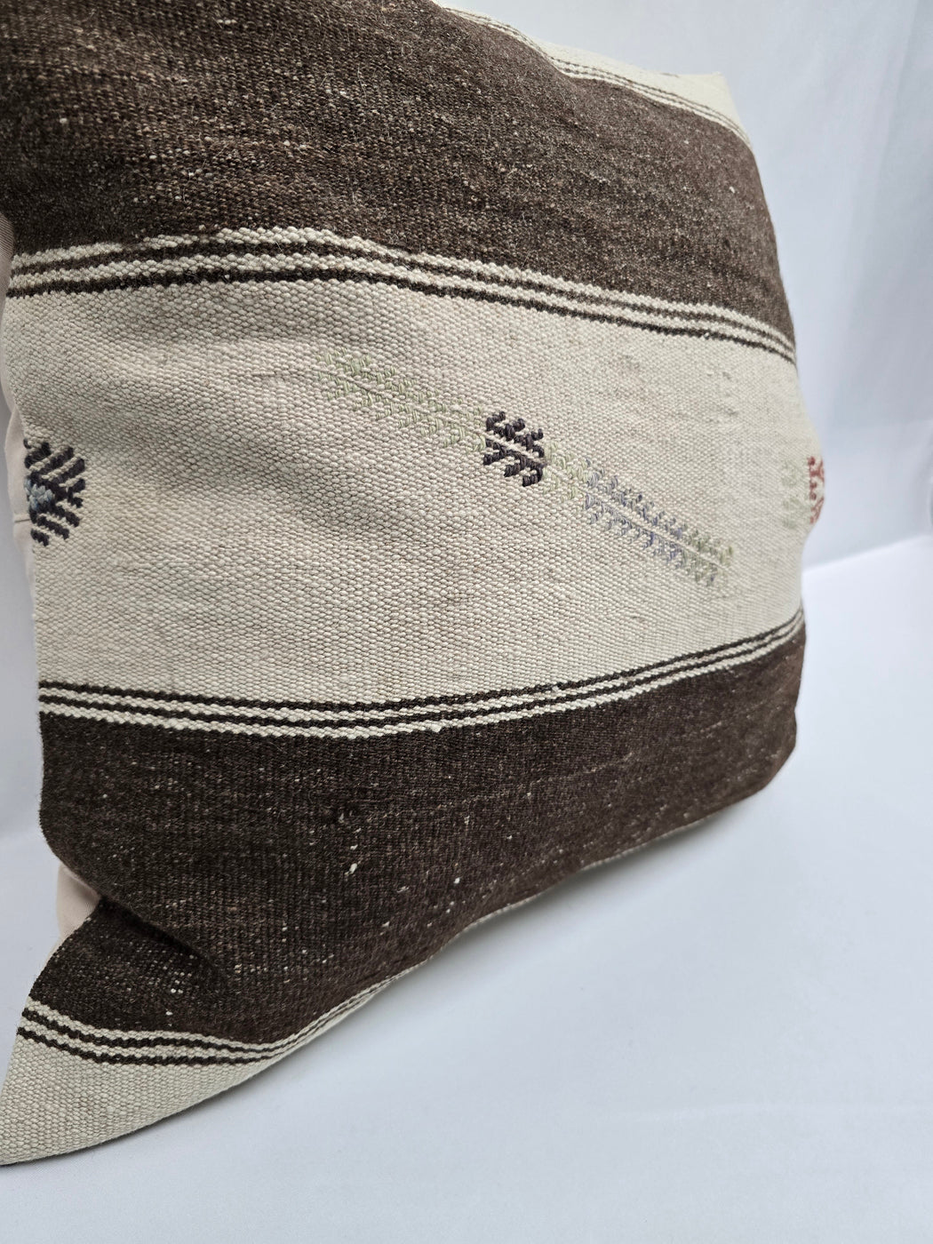 Turkish Hemp Pillow Cushion Natural Cream Brown Pillow Cushion Cover 24" x 24" #9329