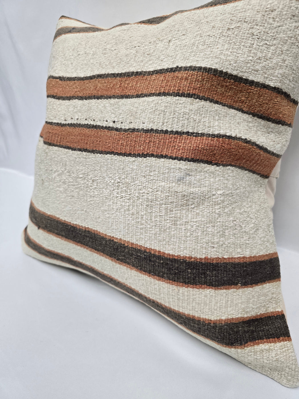 Turkish Hemp Pillow Cushion Natural Cream Brown Pillow Cushion Cover 24" x 24" #9327