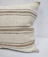 Turkish Hemp Pillow Cushion Natural Cream Gray Pillow Cushion Cover 24" x 24" #9325