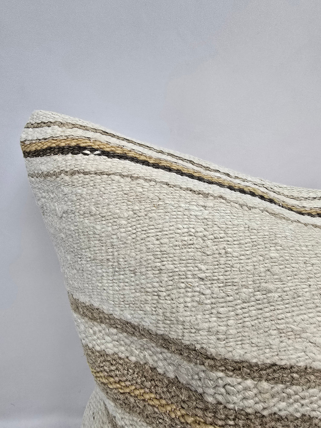 Turkish Hemp Pillow Cushion Natural Cream Gray Pillow Cushion Cover 24" x 24" #9325